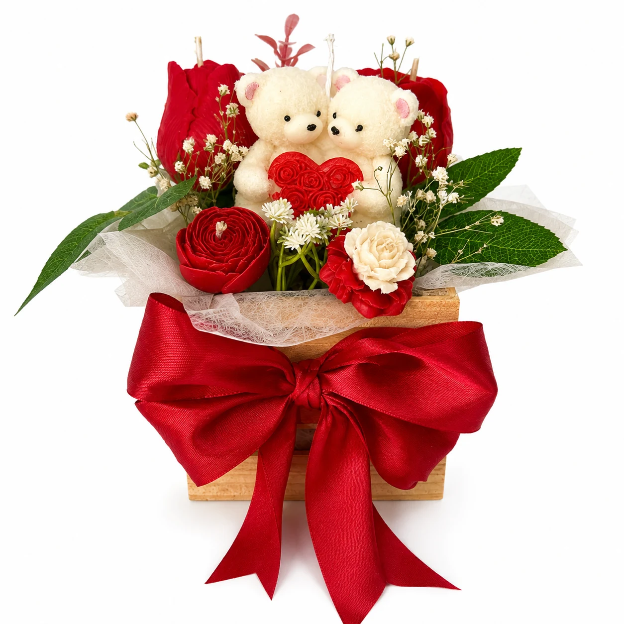 Arreglo de Ositos y Rosas