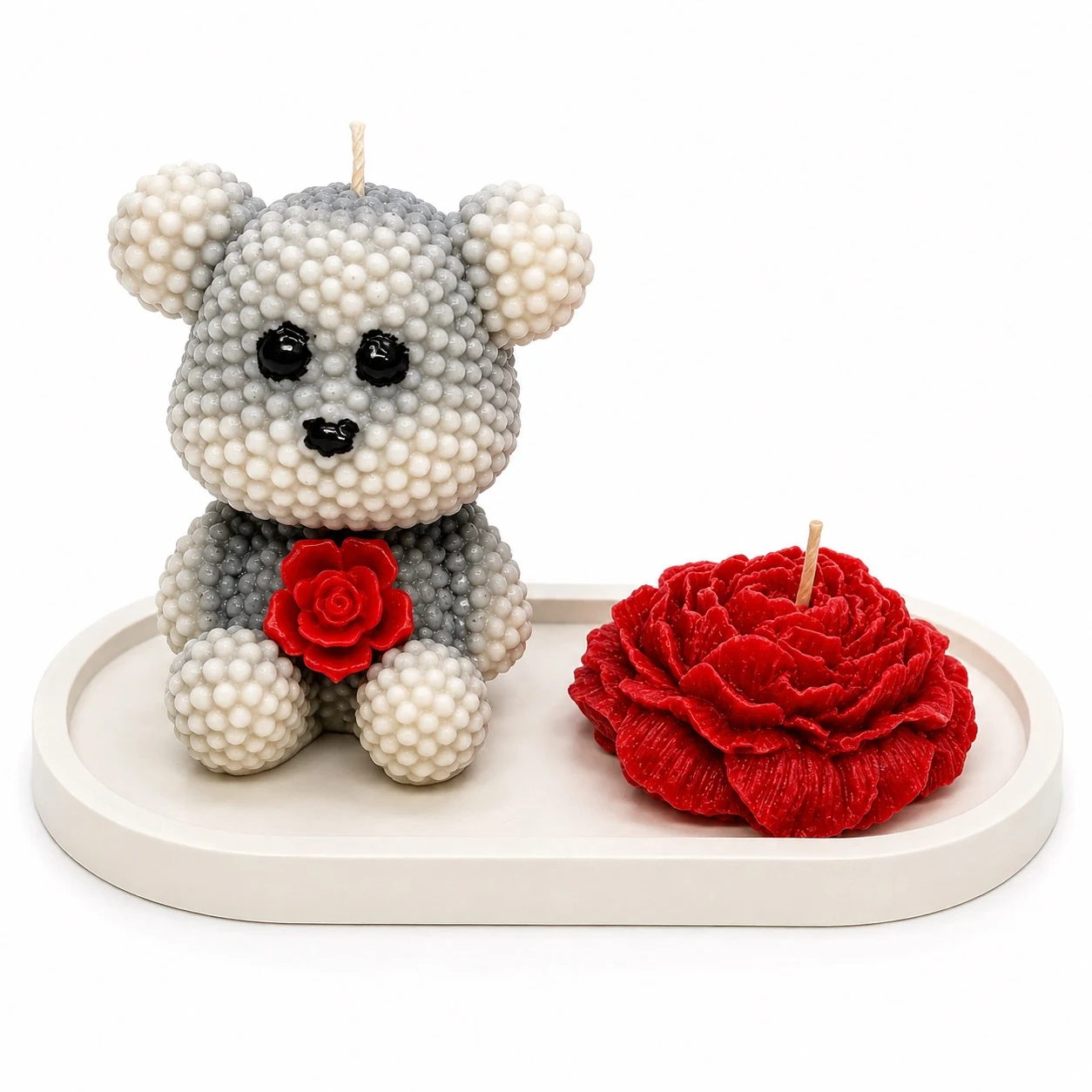 Pearly Bear with Rose