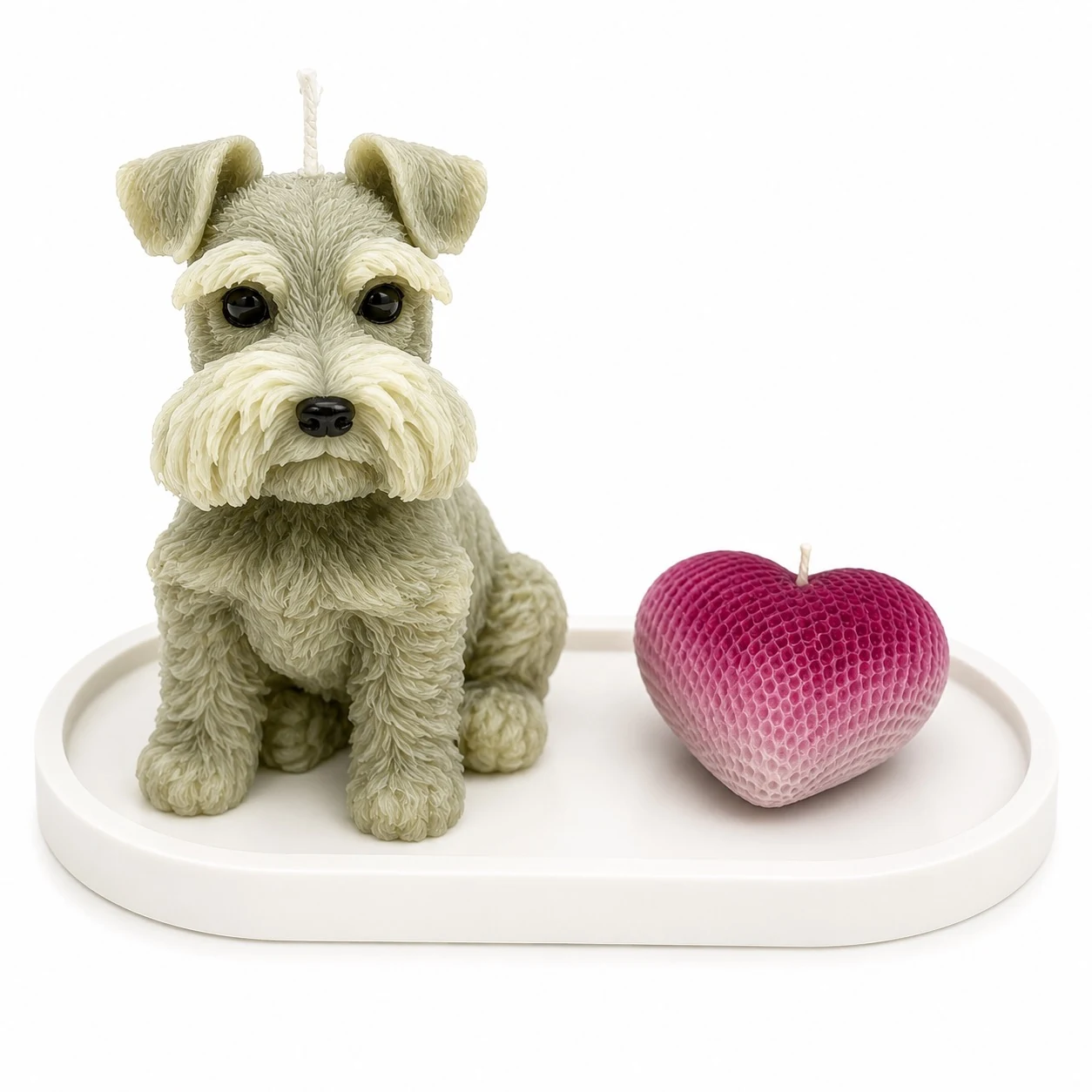 Schnauzer Gris con Corazón